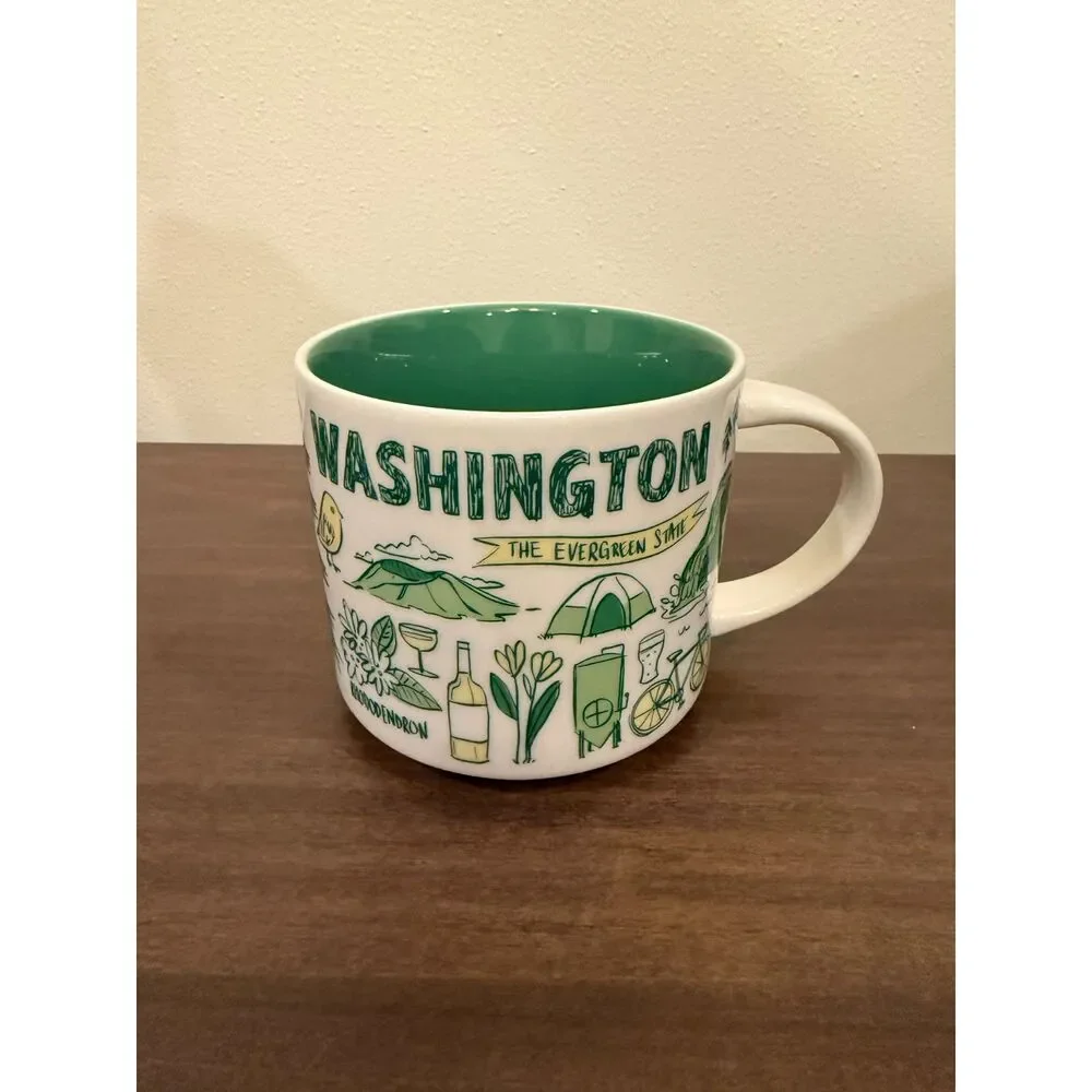 EUC Starbucks Been There WASHINGTON Evergreen STATE 14oz Coffee Tea Mug Cup